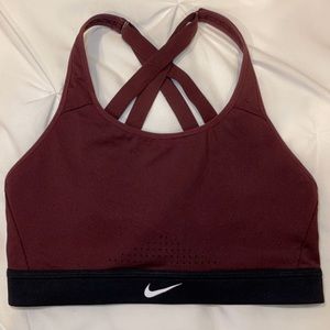 Maroon Nike sports bra